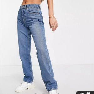 ASOS 90s Straight Jean in Mid Blue W25 L30